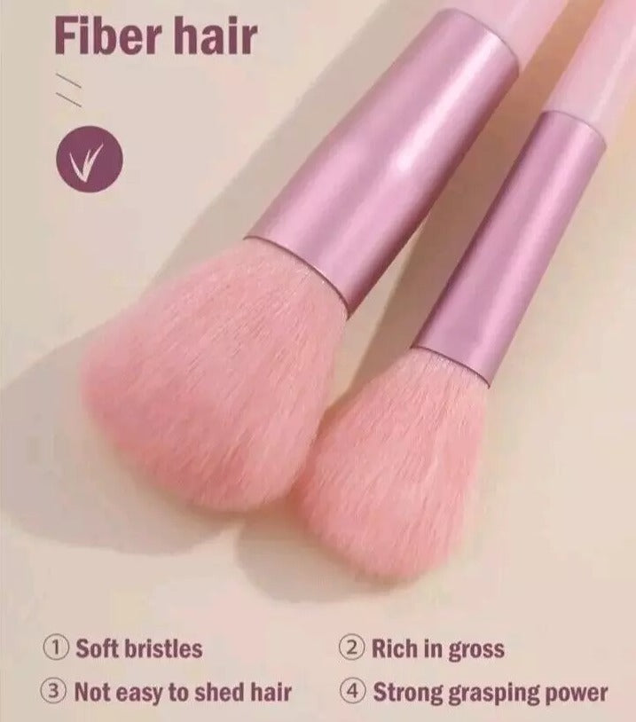 13 Pieces Soft Fluffy Makeup Brush Set– Complete Pink Makeup Brush Kit