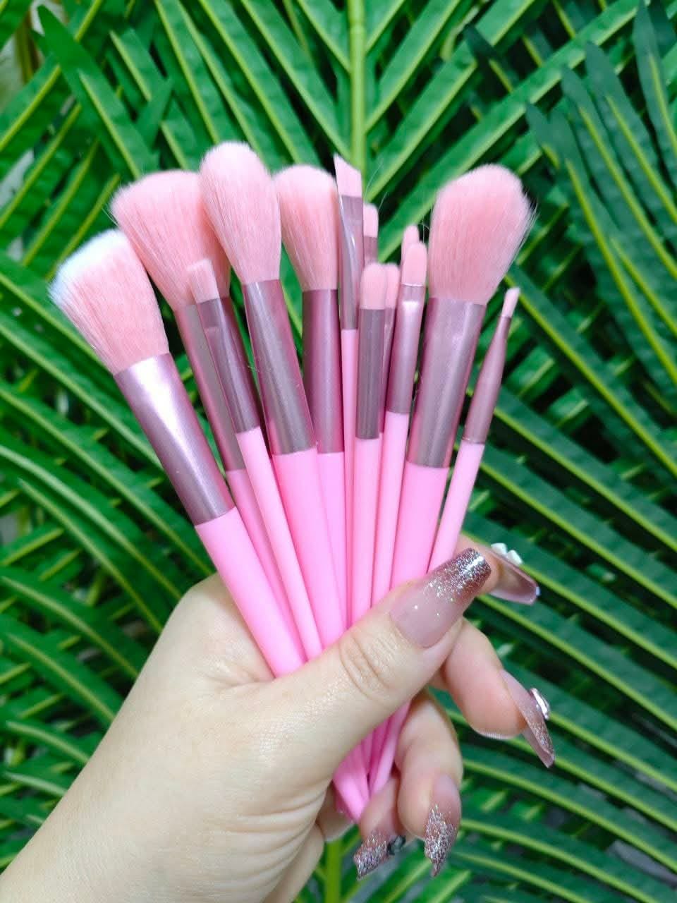 13 Pieces Soft Fluffy Makeup Brush Set– Complete Pink Makeup Brush Kit