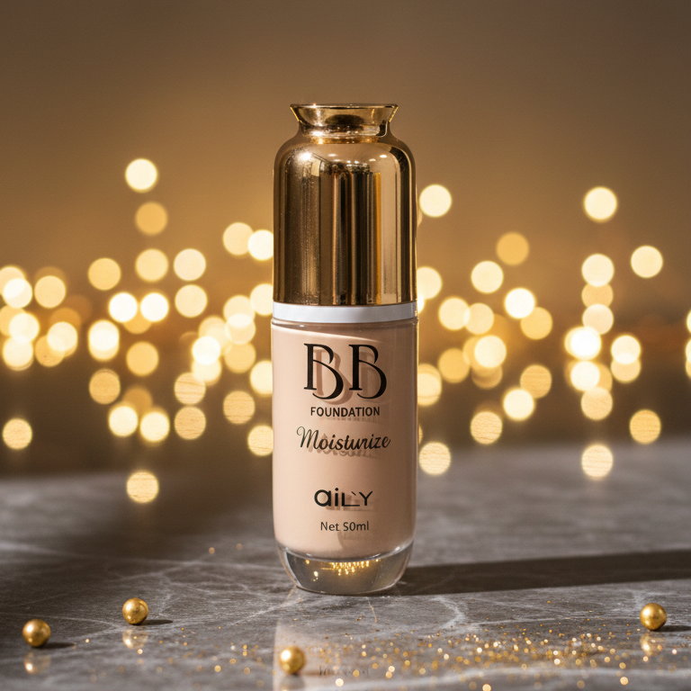 Aily BB Foundation – Moisturizing Liquid Foundation for Smooth, Natural &amp; Hydrating Coverage (50ml)